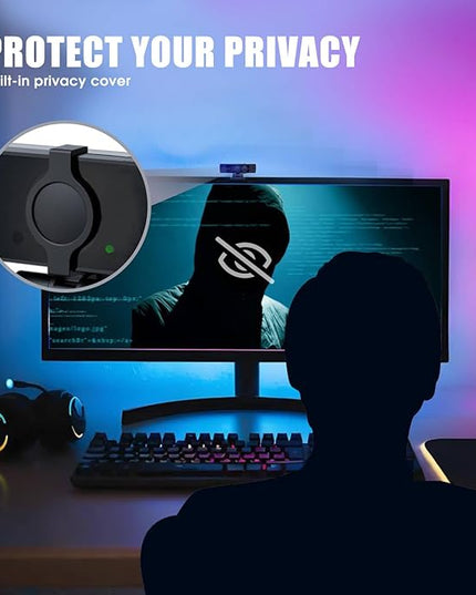 4K Webcam for PC & Laptop - Ultral HD 4K, AI Autofocus, Support DZoom and ePTZ, Built-in Noise-Canceling Mics and Slidable Privacy Cover for Business Meetings, Conferencing & Video Calls