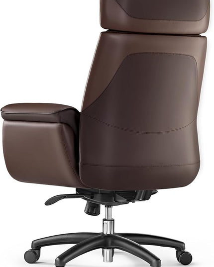 EUREKA ERGONOMIC Royal Ergonomic Office Chair Executive Desk Chair, Microfiber Leather High Back Executive Chair Comfy Ergonomic 360° Swivel with Lumbar for Home Workshop- Brown