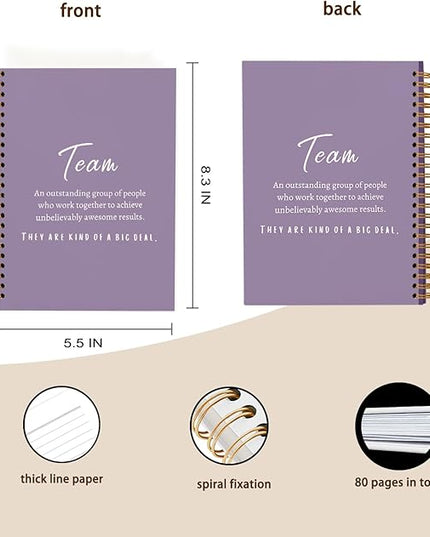 hold fizz Purple Meeting Notebook for Work, Employee Appreciation Gifts, Team Gifts for Employees, Journals for Writing, Thank You Gifts for Women Men Leader Boss Manager Mentor Coworkers, 5.5"x8.3"