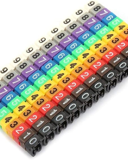 Clip on Wire Markers, Wire Number Labels Colorful Wire Numbering Marker Tube Cable Marker for Marking The Color Coded Cables(100PCS -2.5MM 2.5)