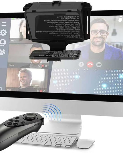 8-Inch Mobile Teleprompter, 3-in-1 Handheld/Desktop/Monitor Modes, HD 70/30 Optical Beam Splitter, Remote Control Support, Compatible with iOS & Android Tablets