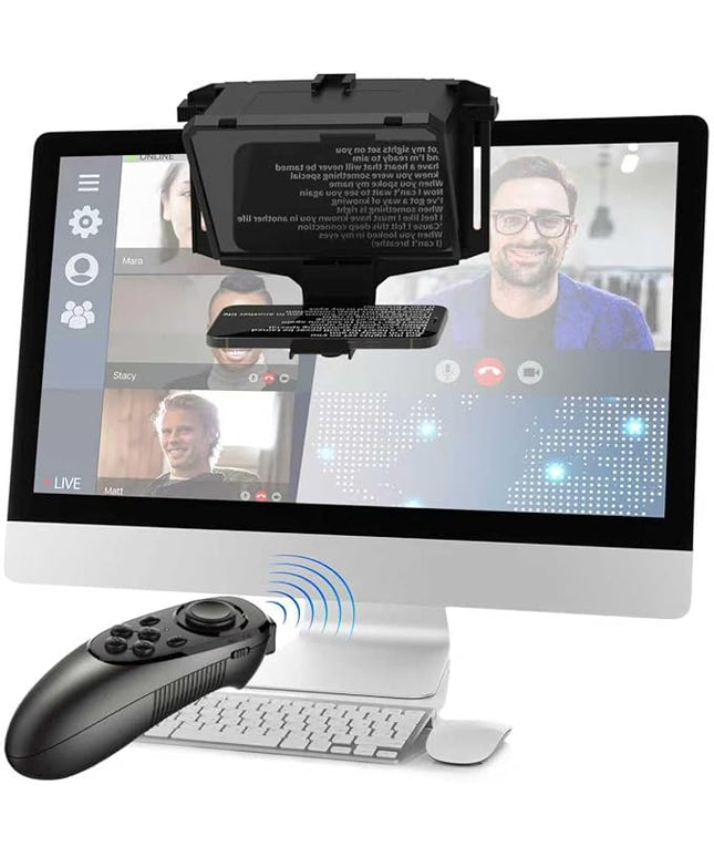8-Inch Mobile Teleprompter, 3-in-1 Handheld/Desktop/Monitor Modes, HD 70/30 Optical Beam Splitter, Remote Control Support, Compatible with iOS & Android Tablets