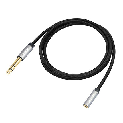 SiYear 1/4" to 3.5mm Headphone Extension Cable,5FT- 6.35mm Quarter inch Male to 1/8 inch Female Stereo Jack Audio Adapter for Amplifiers, Speaker, Guitar Amp,Home Theater, Mixing Console (1.5m-2PACK)