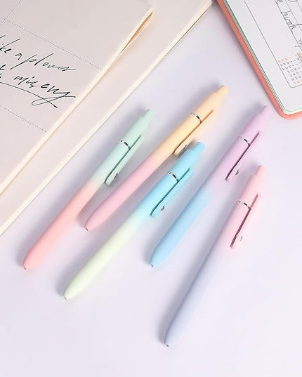 FIOVER Gel Pens, 5pcs Black Ink Medium Point 0.7mm Smooth Writing Pens with Comfort Grip, Aesthetic Ballpoint for Journaling School Office Supplies, Gifts for Women Men(5PCS Gradient Black Ink)