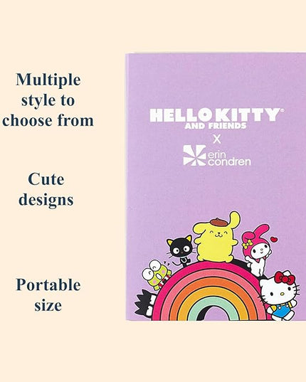 Sticky Note Booklet - Hello Kitty and Friends. 220 Repositionable Sticky Notes Total - 11 Pads with 20 Sheets Each by Erin Condren. Measures 3.2" x 4.5" x 0.5"