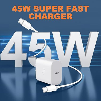iPhone 17 16 Pro Max Charger Fast Charging,2Pack 45W USB C Super Fast Charger & 10FT Long Type C Charging Cable Cord for iPhone 17 Pro Max/17 Pro/17 Air/17/16 Pro Max/15,iPad Pro/Mini/Air,Galaxy S25