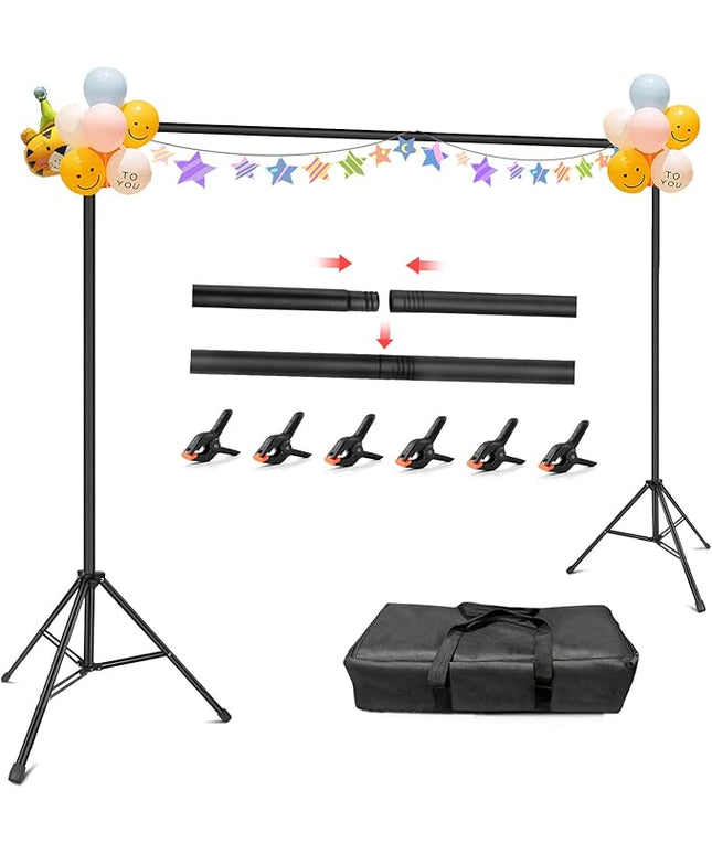 Hemmotop Photo Backdrop Stand, 10x7ft (WxH) Background Stand for Photoshoot, Backdrops Support kit with Carry Bag for Parties, Photography, Projector Screen, Wedding, Decoration, Balloons
