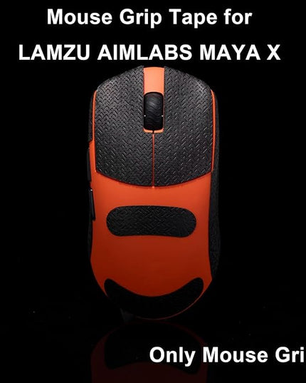 Grip Tape for Lamzu Maya X - Anti-Slip,Enhanced Control, Sweat Resistance,Improves FPS Gaming Grip & Mouse Protection [Pre-Cut] Black Thin 0.3mm