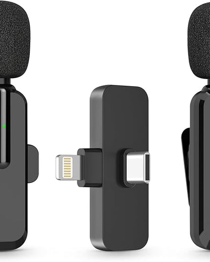 MAYBESTA Wireless Lavalier Microphone for iPhone, iPad, Android - Bluetooth Lapel Phone Mic for Video Recording - Mini Clip on Microphones for YouTube Podcast Interview