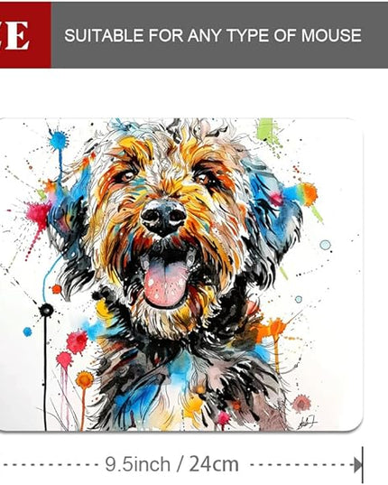 A Dog with Messy Drawings Square Mouse pad, Texture, Waterproof, Anti Slip Rubber Base, Computer Mouse pad, Laptop Mouse pad