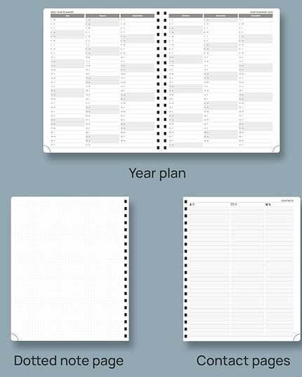 POPRUN Planner 2025-2026, Horizontal Weekly Notebook Jul.25-Jun.26 (Large 8.5''x 10.5''), Academic Calendar Book with Monthly Tabs, Spiral Soft Cover, Inner Pocket, 100 GSM - Lavender