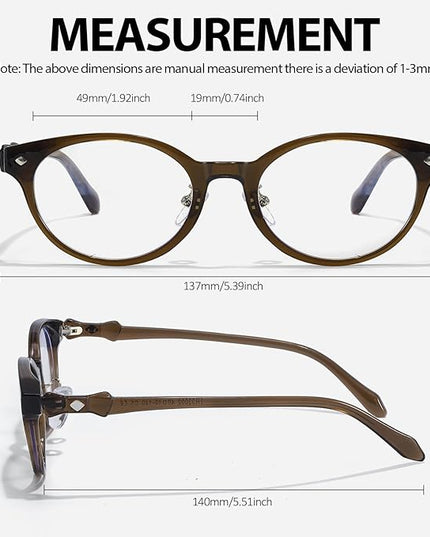 IGnaef Blue Light Blocking Glasses for Women, Oval Frame Bluelight Glasses for Gaming/Computer/Screen BL6216