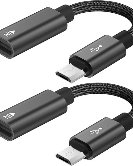 USB C to Micro USB Adapter, KUXIYAN (2 Pack) Type C Female to Micro USB Male Charger Connector Support Charge & Sync Compatible with Samsung Galaxy S7 Edge S6, LG Nexus 5 4 and Micro USB Devices-Black