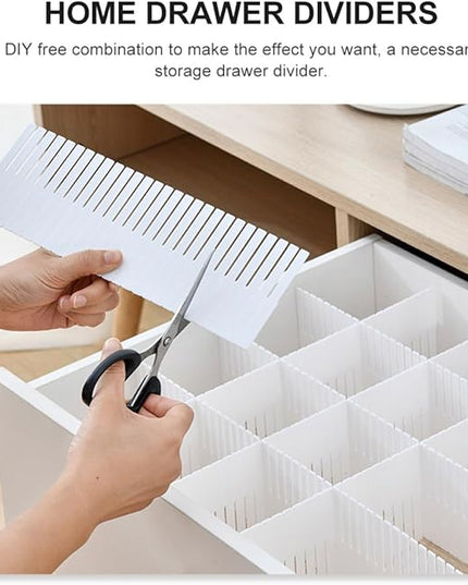 10pcs Home Drawer Dividers Combination Organizers for Socks Underwear Makeup Closet Storage Neat Partition Separators White