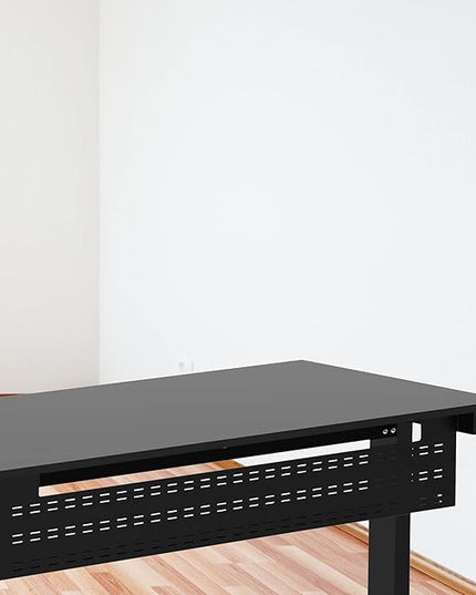 Stand Up Desk Store Under Desk Cable Management Tray Black Horizontal Computer Cord Raceway and Modesty Panel (Black, 51")