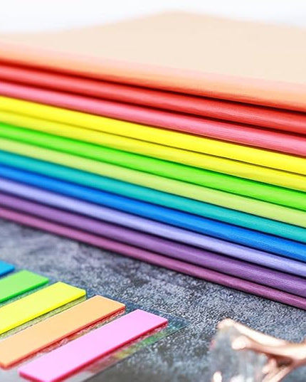 A5 Notebook Bulk, 48 pack Kraft Cover College ruled Travel Journals with Pastel Color Spine for Students Office, 60 Lined Pages, 8.3”x 5.5”