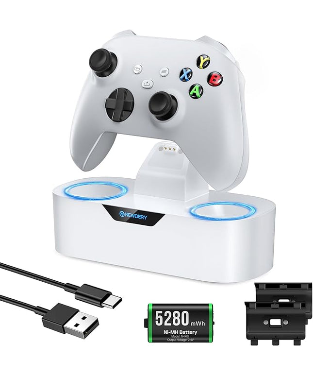 NEWDERY Charger Station for Xbox Wireless Controllers, Fast Charging Dock Single Charging Stand for Xbox One/Series X|S Controller