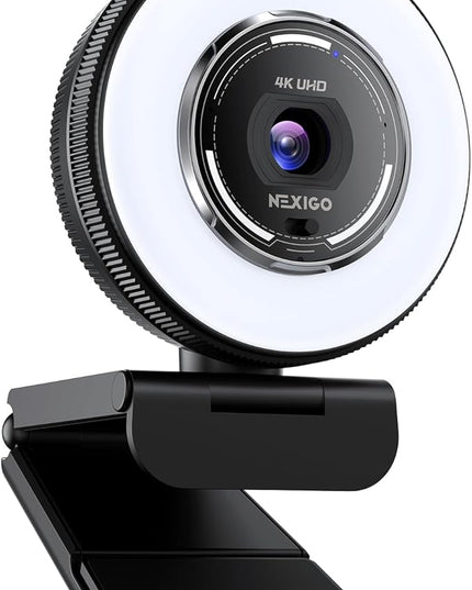 NexiGo N680E Pro, 4K UHD Webcam with Light, PDAF Autofocus, 1080P@60FPS, 2 Noise?Canceling Mics, Privacy Cover, USB Camera for Zoom/Teams/Twitch/Google Meet