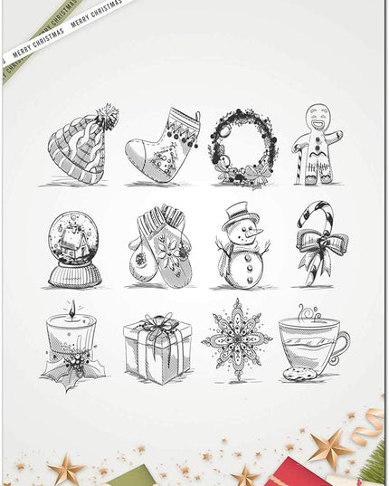 DUGUTUL Premium Festive Christmas Stationery Set Spread Holiday Joy, 48 Sheets, 8.5 x 11 Inches, 100gsm, Perfect for Personalized Gifts and Add Holiday Magic to Your Messages (F)
