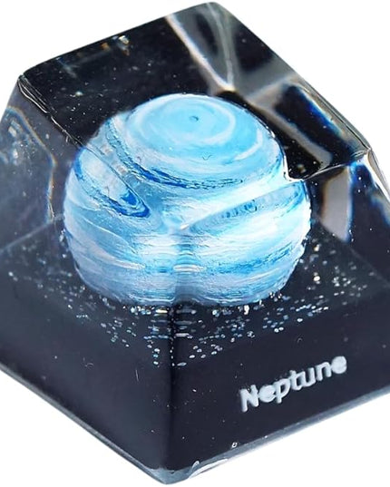 Neptune Artisan Keycap R1 SA Profile Custom Solar System Planets Keycaps 1U ESC Handmade Resin Gaming Galaxy Planet Key Cap Cherry MX Switch Compatible Mechanical Keyboard Space Lover Gift