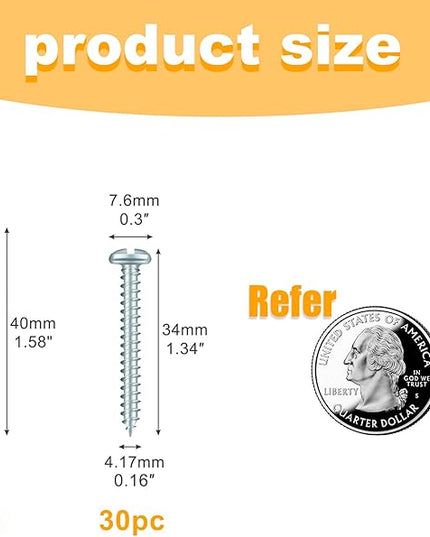 KURUI #8 Zinc Self-Drilling Drywall Anchors, 60PCs Hollow Metal Wall Anchors and Screws Kit, 30 Heavy Duty Anchors + 30#8 x 1-1/4'' Screws, 75LB Hanging and Mounting