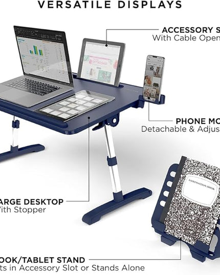 Limitless TotalDesk Portable Workstation and Lap Desk with Adjustable Height & Tilt (Navy)