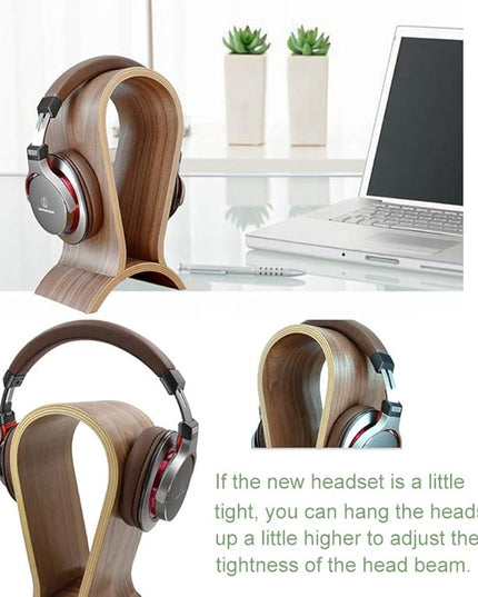 Headphone Stand Wood, Headset Stand for Desk, Walnut Gaming Headphone Holder Compatible for Sennheiser, Bose, Beats, Razer, AKG, Airpod Max, HyperX, Sony PS4 et.