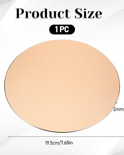 Premium Aluminum Metal Mouse Pad Mice Mat, 7.7 Inch Round Mouses Pads Gaming Office Home Mice Mat, Waterproof Surface Cute Computer Small Flat Double Sided Mouse Pad for Men Women (Champagne Gold)