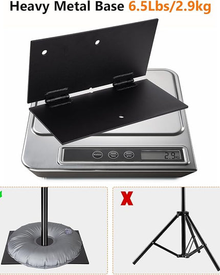 Pipe and Drape Photography Backdrop Stand Kit Adjustable Photo Background Stand 10ft x 6.5ft with Metal Base for Parties Weddings Birthday Party Events Photo booth