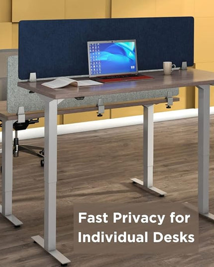 Sound Absorbing Privacy Shield - Desk Divider & Cubicle Wall (Dark Blue, 60" W x 18"H)