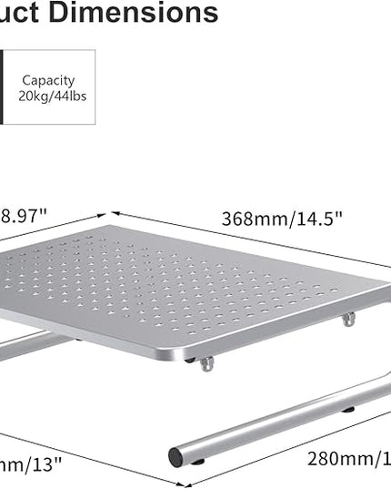 suptek Monitor Stand Riser,Computer Monitor Laptop Stand Riser for Desk,Vented Metal Platform Monitor Stand,4 inches Height Underneath Storage for Office,School Supplies(MST004S)