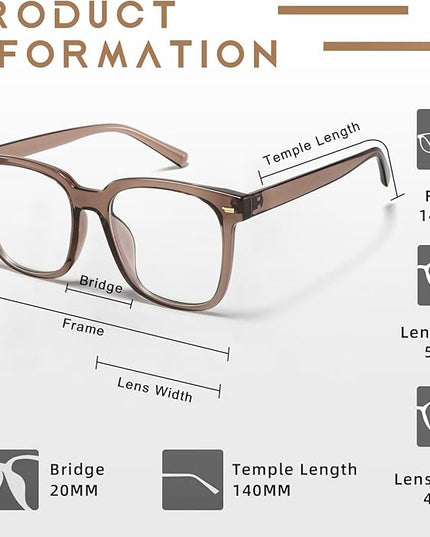 PANNER Oversized Square Blue Light Blocking Glasses for Women Men Anti Glare Reduce Eyestrain Computer Glasses