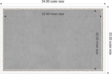 Amanti Art White Framed Magnetic Board 22x34 Large Vision Board for use with Magnets, 100% Metal Sheet to Display Items as Office Decor or for Home Organization in mudroom, Kitchen or Kids Room