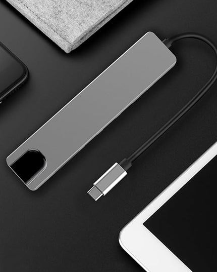 USB C Hub – Type C 8 in 1 Docking Station Adapter | 4K 100Mbps Ethernet USB Card Reader Function Hub | Laptop Tablet Expansion Solution for Office Work Travel and Daily Use