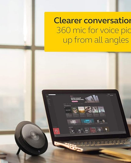 Jabra Speak 710 MS Wireless Bluetooth Speakerphone with Link 370 USB Adapter – Portable Conference Speaker for Holding Meetings Anywhere with Immersive Sound - Certified for Microsoft Teams