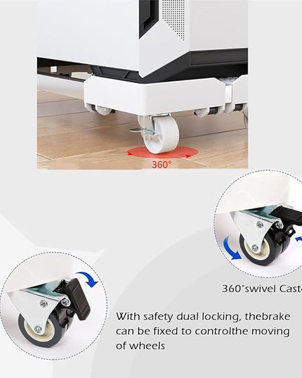 Mobile CPU Stand, Adjustable PC Tower Stand, Computer Tower Stand With 4 Locking Caster Wheels Fits Most PC(White)