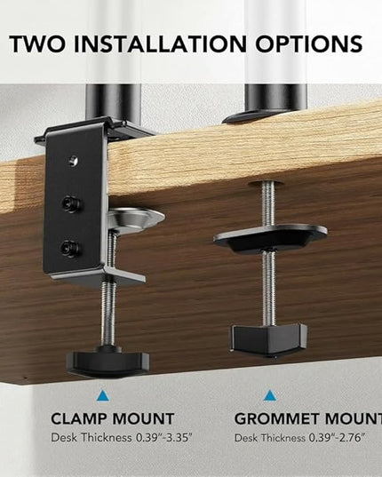 HUANUO Adjustable Monitor Stand, Single Arm Desk Mount for 32 inch Screen and 17 inch Laptop, Heavy Duty Ergonomic Bracket Holds 22lbs