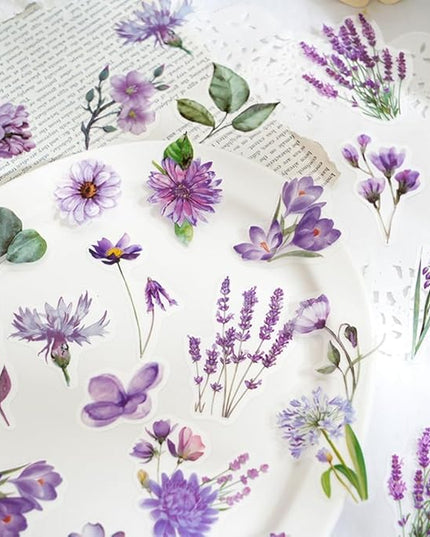 Obujopal 600 Pcs Natural Botanical Flower Stickers, Wildflower Stickers for Scrapbooking Junk Journal Notebook Diary Planner Letter Envelope Water Bottle Phone Case Craft Decoration (Set of 6)