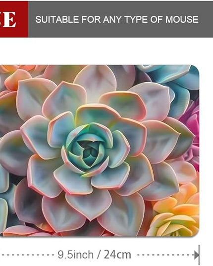 Succulent Square Mouse pad, Texture, Waterproof, Anti Slip Rubber Base, Computer Mouse pad, Laptop Mouse pad
