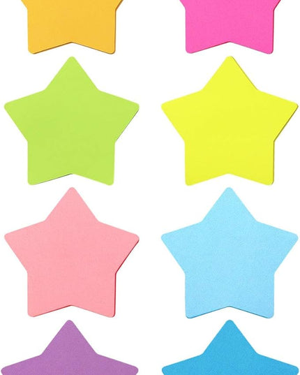 Star Shape Sticky Notes 8 Color Bright Colorful Sticky Pad 75 Sheets/Pad Self-Sticky Note Pads (8 Pads)