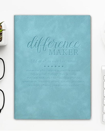 Difference Maker Notebook, Thank You Gifts for Coworkers Mentor Leader Boss Teacher, Employee Appreciation Gift Difference Maker Definition Leather Journal Notebook