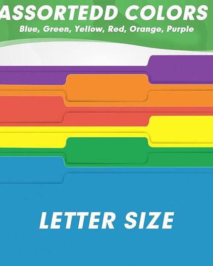 File Folder, HERKKA 30 Pack 1/3 Cut Tab File Folders, Colored File Folders Designed for Office and Classroom Use, Letter Size, Assorted 6 Colors