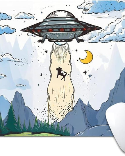 Design - UFO Square Mouse pad, Texture, Waterproof, Anti Slip Rubber Base, Computer Mouse pad, Laptop Mouse pad