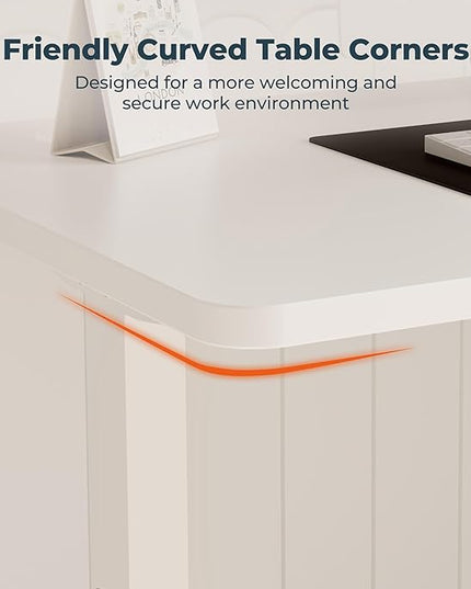 Small Adjustable Stand Up Desk for Children,One-Piece Standing Desk 31.5 x 19.7 Inch, Home Office Desk Computer Workstation, White
