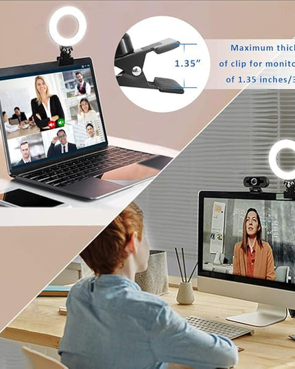 Video Conference Lighting Kit, Ring Light for Monitor Clip On,for Remote Working, Distance Learning,Zoom Call, Self Broadcasting and Live Streaming, Computer Laptop Video Conferencing