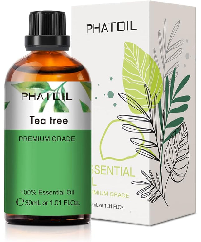 PHATOIL 1.01FL.Oz Tea Tree Essential Oil, for Aromatherapy Diffusers, Humidifiers, Great for DIY Candle and Soap Making, Gift for Friend(30ML)