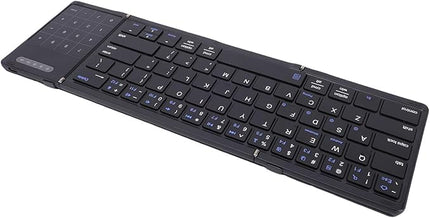 SUNGOOYUE Foldable Keyboard, Portable 5.3 2.4G Wireless Keyboard with Touchpad Number Pad with 59.3 x 64.8mm touchpad Battery for Tablet Laptop PC Smartphone