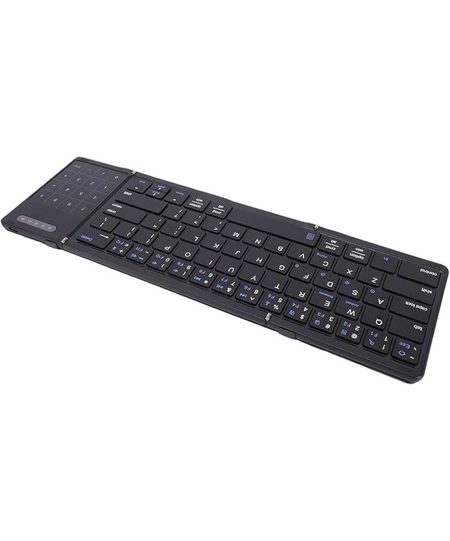 SUNGOOYUE Foldable Keyboard, Portable 5.3 2.4G Wireless Keyboard with Touchpad Number Pad with 59.3 x 64.8mm touchpad Battery for Tablet Laptop PC Smartphone