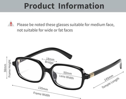 hnbliv Retro Rectangle Blue Light Blocking Glasses for Women 90s Fake Eyeglasses Y2K Fashion Computer Glasses Tortoise Frame
