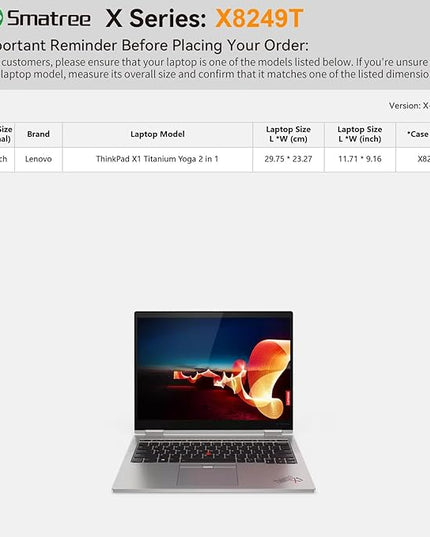 Smatree Hard EVA Protective Sleeve Case Compatible for 13.5 inch Lenovo ThinkPad X1 Titanium Yoga 2 in 1 Laptop Notebook Bag (X8249T)